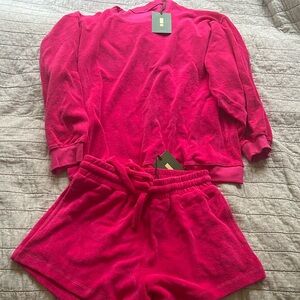 Daily Drills hot pink terry set from ella collab